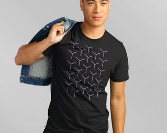 Camiseta de cubos geométricos / Camiseta minimalista con ilusión óptica