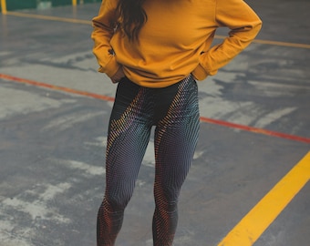 Seismic Fractal Leggings | Gradient Gym Yoga Pants