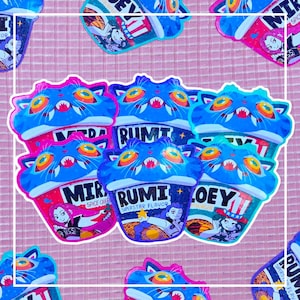 Kpop Demon Hunters Vinyl Stickers | Derpy Tiger | Rumi | Mira | Zoey | Huntrix | Huntr/x | Holographic Sticker | Glitter Sticker
