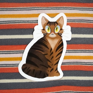 Cat Sticker / Vinyl Sticker / Journaling / Scrapbooking / Cat Art / Laptop Sticker / Phone Sticker