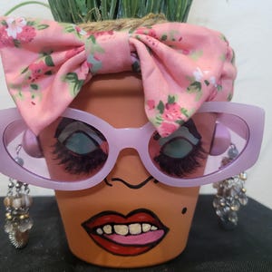 Clay 6 Inch Pot Head Planter