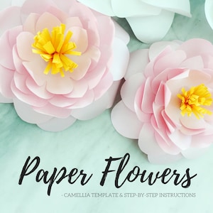 Paper camellia template | flower template | paper flower backdrop | flower backdrop | giant paper flower | large paper flowers