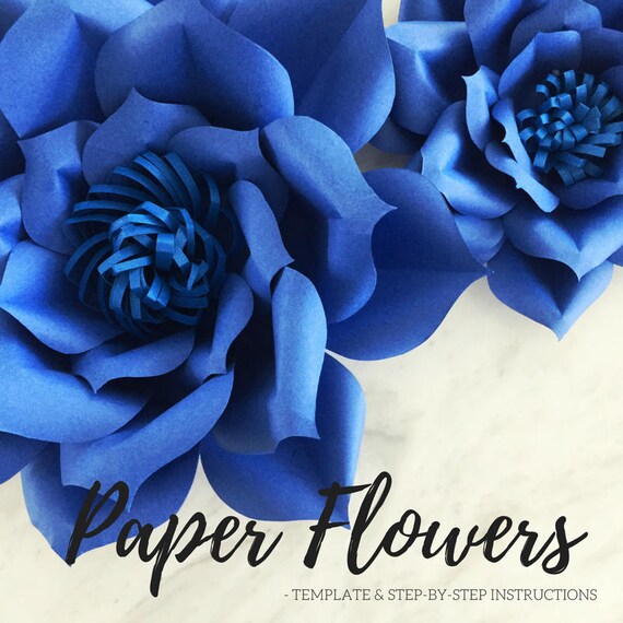 Paper flower template flower template paper flower Etsy