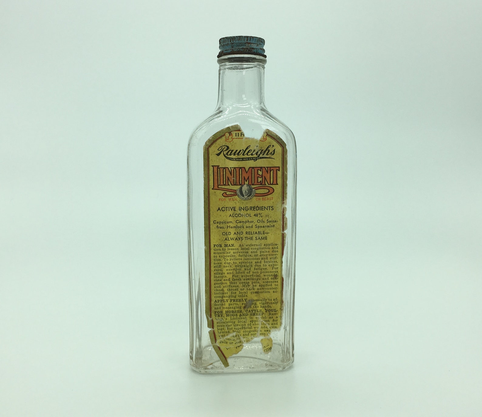 Rawleigh's Liniment Antique Apothecary Glass Bottle Etsy