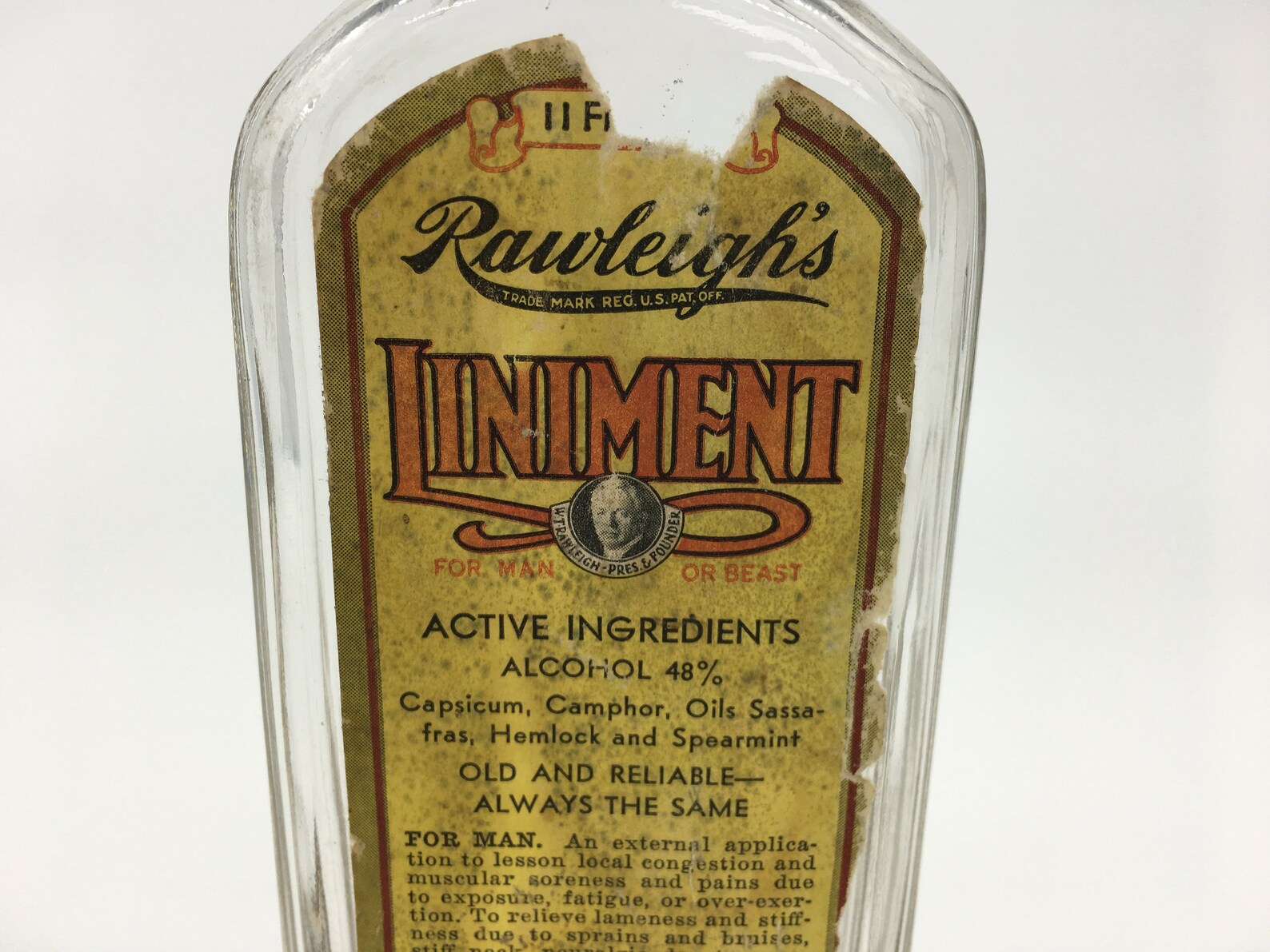 Rawleigh's Liniment Antique Apothecary Glass Bottle Etsy