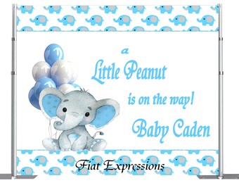 Fondo de Baby Shower de Elefante con Globos Archivo Digital DIGITAL