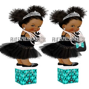 Breakfast at Tiffany&#39;s in Paris Girl Baby Shower Centerpiece