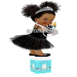 Breakfast at Tiffany&#39;s Girl & Cupcake Baby Shower Centerpiece