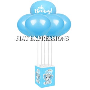 Elephant Boy Blue Baby Shower Balloon Centerpiece