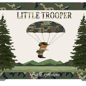 Army & Parachute Baby Shower Poster Backdrop Digital File