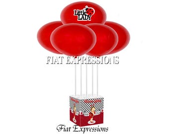 Ladybug Black with Red Polka Dots Girl Baby Shower Balloon Centerpiece