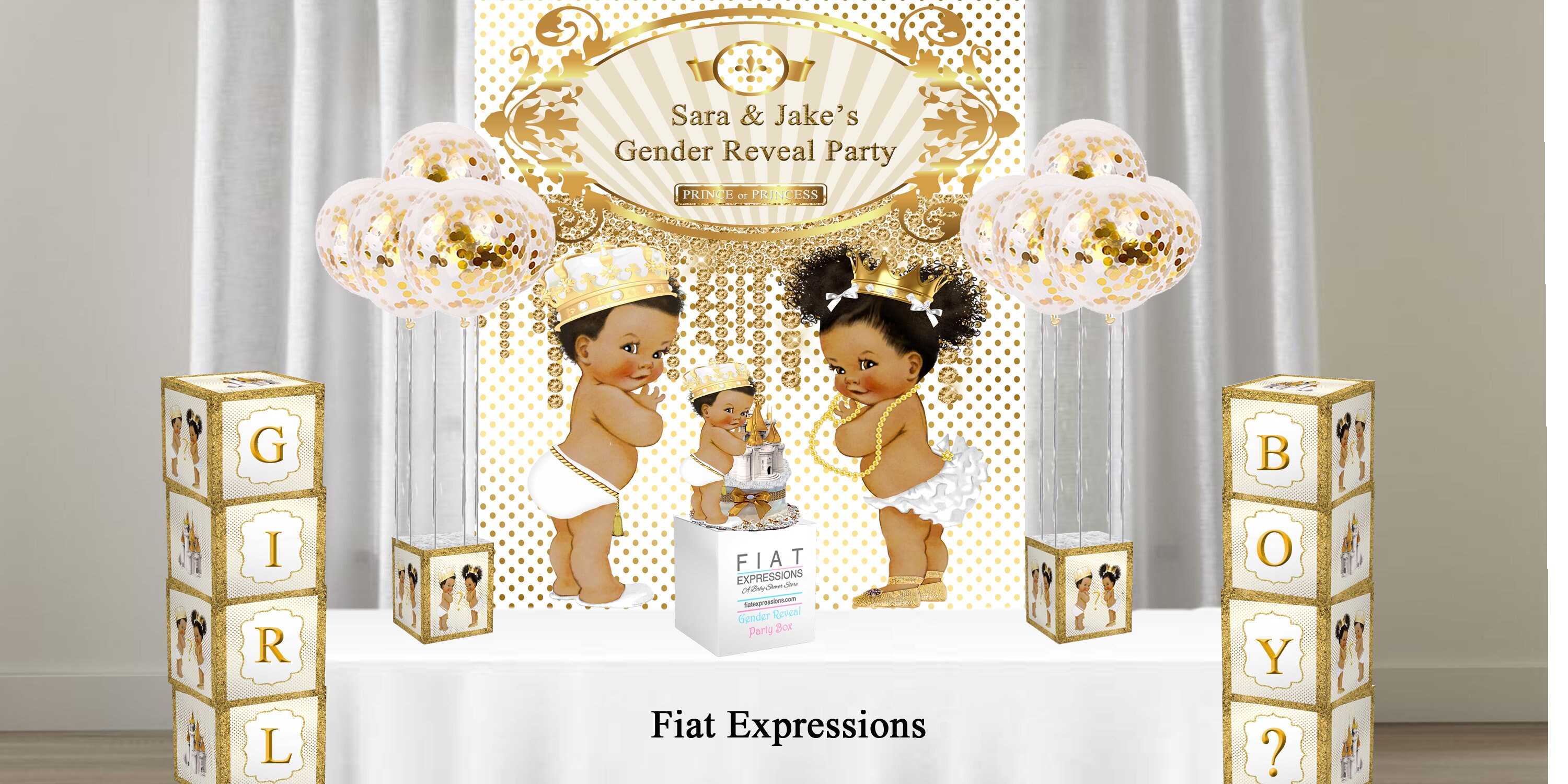Gender Reveal Prince Princess Royal White Gold Diaper Cupcake Etsy France