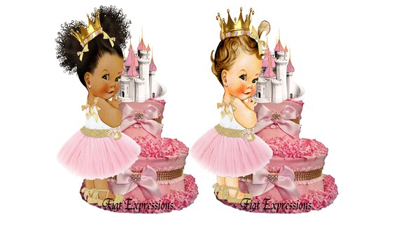 pink and gold diaper cake