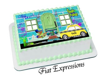 Fresh Prince and Taxi Baby Shower Edible Cake Image Digital File