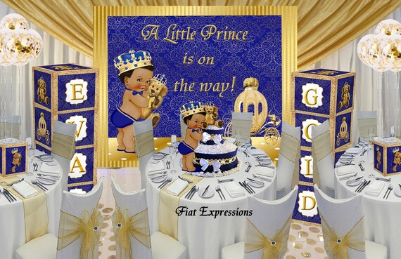 Prince Royal Blue Diaper Cake Centerpiece Prince Balloon Etsy