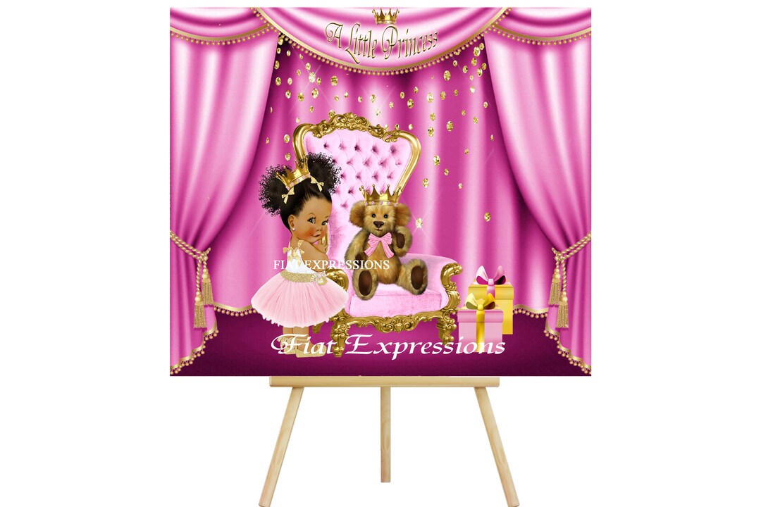 Princess Pink & Gold Baby Shower Backdrop Baby Shower Decor Etsy