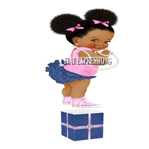 Denim & Diamonds Pink and Blue Girl Baby Shower Centerpiece, Baby Shower Decorations