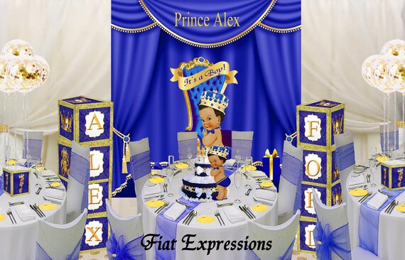 Prince Royal Blue Diaper Cake Centerpiece Prince Balloon