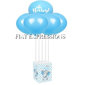 Elephant Blue Baby Shower Balloon Centerpiece