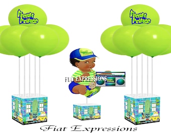 Fresh Prince Sitting Baby Shower Centerpiece & Balloon Bouquet Set with 3 or More Centerpieces