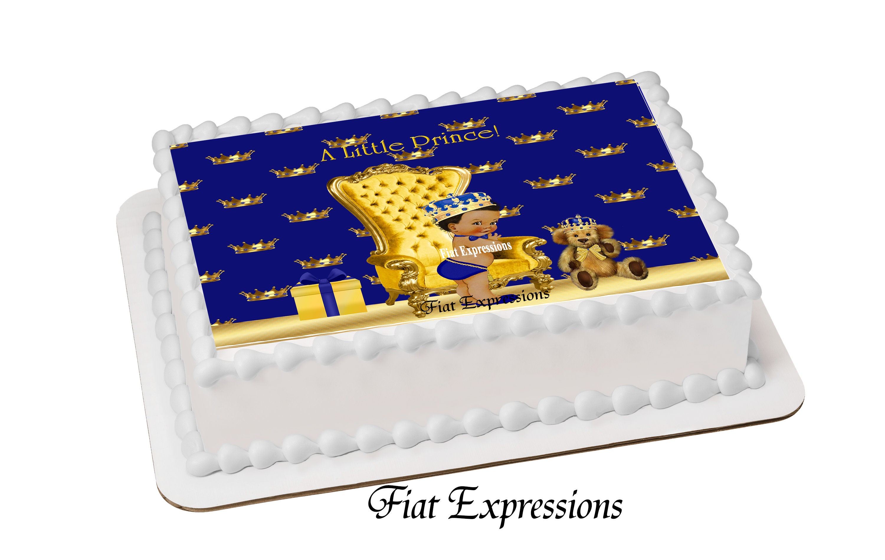 Royal prince baby shower on sale cake