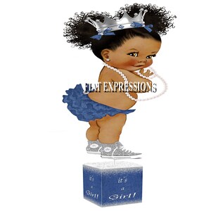 Denim & Diamonds Girl Blue Baby Shower Centerpiece, Baby Shower Decorations