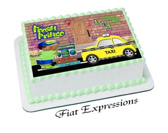 Fresh Prince and Taxi Baby Shower Edible Cake Image Digital File