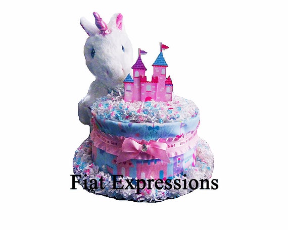 Gateau De Couche De Licorne Gateau De Couche De Chateau Etsy