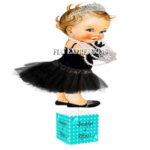 Breakfast at Tiffany&#39;s Polka Dot Girl Baby Shower Centerpiece