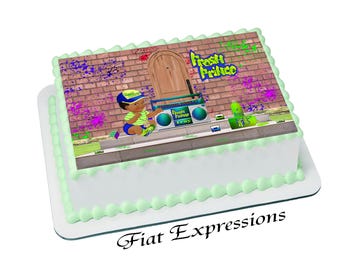 Fresh Prince and Taxi Baby Shower Edible Cake Image Digital File
