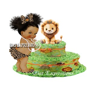 Safari Girl Diaper Cake, Lion Diaper Cake, Jungle Green Diaper Cake, 2 Tier Diaper Cake, Safari Baby Shower Centerpiece and Gift