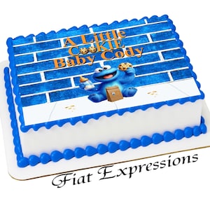 Archivo digital de imagen comestible para pastel de baby shower con temática de Monstruo de las Galletas para niño