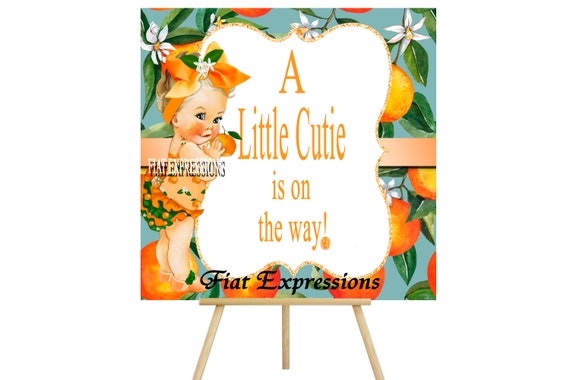 Cutie Girl Baby Shower Poster Backdrop Digital File DIGITAL Il_570xn