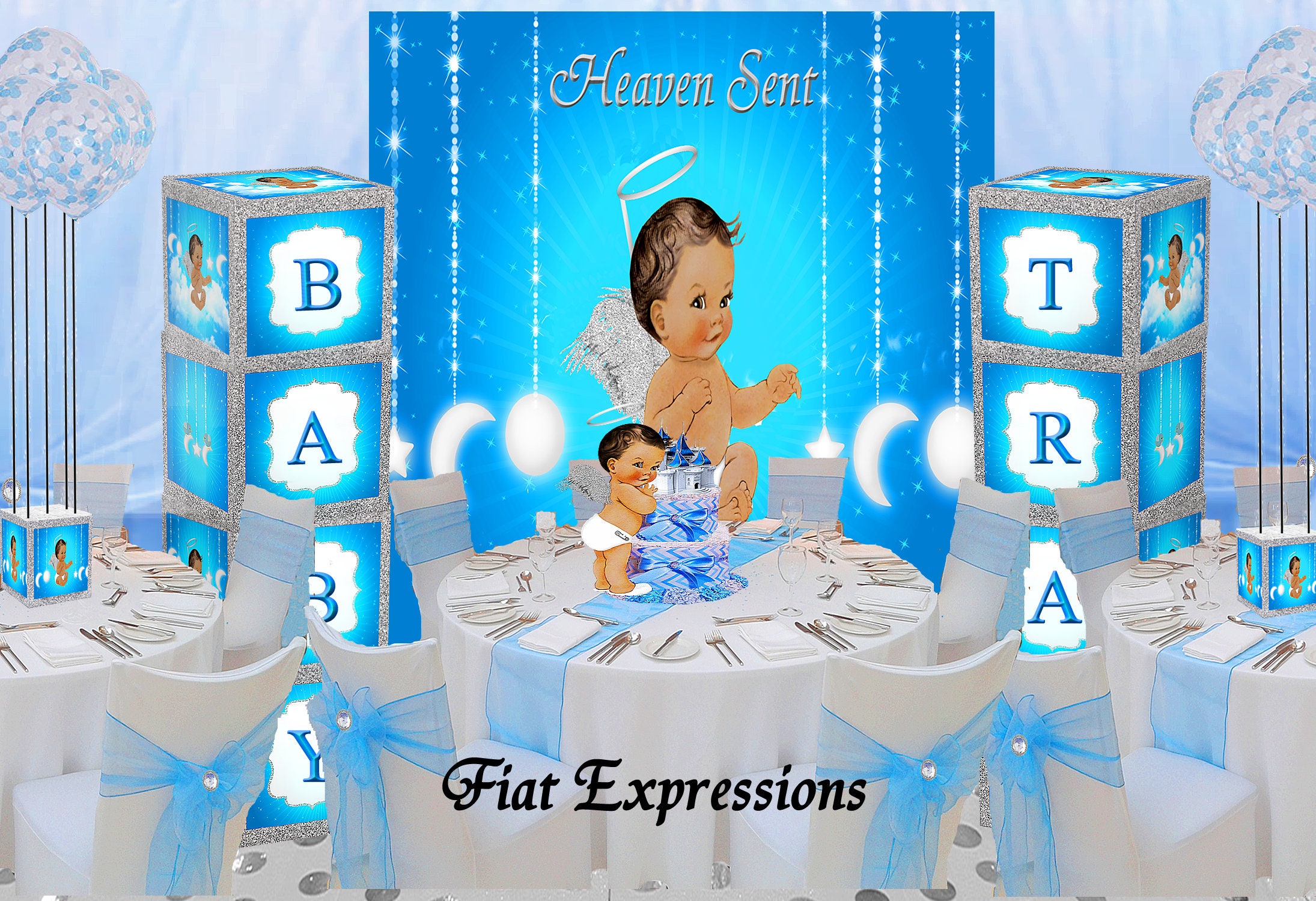 Heaven Sent 2 Tier Burp Cloth Diaper Cake Heaven Sent Baby Shower Centerpiece & Gift Girl Diaper Cake