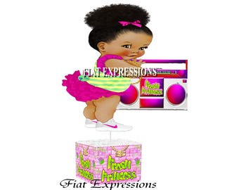 Fresh Princess Themed Baby Shower Centerpiece - Pink Baby Girl Table Decor