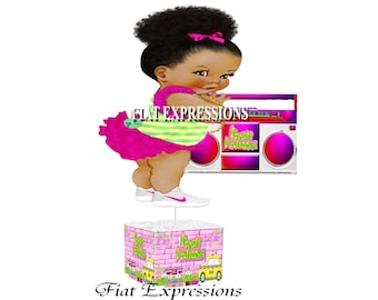 Fresh Princess Themed Baby Shower Centerpiece - Pink Baby Girl Table Decor