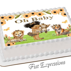 Safari Girl Edible Cake Image Digital File