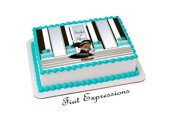 Breakfast at Tiffany's Baby Shower Edible Cake Topper Image Digital File Il_570xn