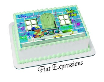 Fresh Prince and Taxi Baby Shower Edible Cake Image Digital File