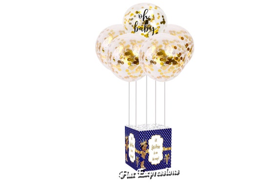 Prince Blue & Gold Balloon Baby Shower Table Centerpiece Il_570xn