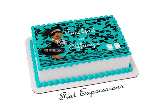Breakfast at Tiffany's Baby Shower Edible Cake Topper Image Digital File Il_570xn