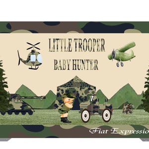Green Army Baby Shower Poster Backdrop Digital File