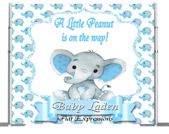 Fondo de elefante para baby shower, archivo digital