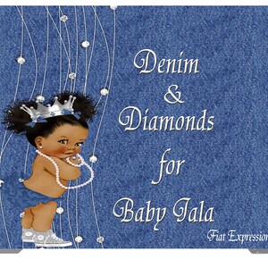 Denim & Diamonds for a Sweet Girl Baby Shower Poster Backdrop Digital File