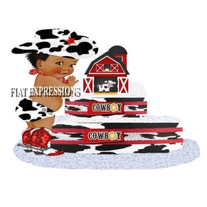 Cowboy Diaper Cake, 2 Tier Diaper Cake, Baby-Q Baby Shower Centerpiece & Gift