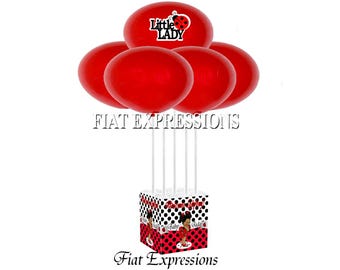 Ladybug Red & Black Polka Dot Baby Shower Balloon Centerpiece