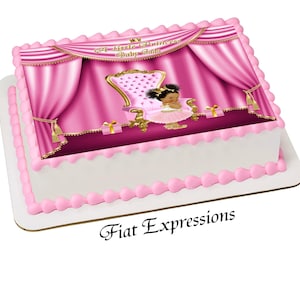 Princess & Gifts Pink Gold Edible Cake Image Digital File
