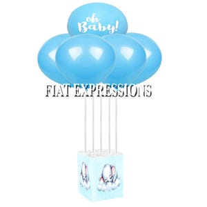 Elephant Blue Sleeping on a Cloud Baby Shower Balloon Centerpiece