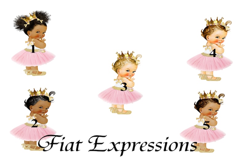 Princess Baby Shower Edible Cake Image Pink Gold Digital File image 3