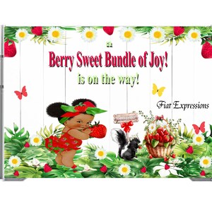 Strawberry Girl Baby Shower Backdrop, Strawberry Baby Shower Poster, Strawberry Baby Shower, Strawberry Sign Digital File